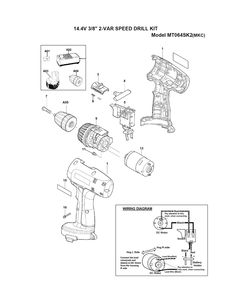 Page 1 Diagram and Parts List for MT064SK2  Makita Drill