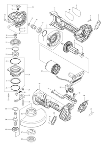 Fig-0 Diagram and Parts List for GAG03Z  Makita Angle Grinder