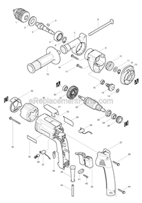Page A Diagram and Parts List for DP3003  Makita Electric Drill