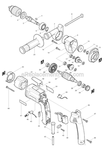 Page A Diagram and Parts List for DP4002  Makita Electric Drill