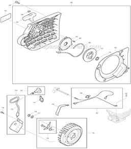 Page D Diagram and Parts List for DPC6200  Makita Concrete Saw