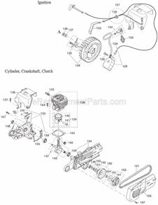 Page D Diagram and Parts List for DPC6410  Makita Concrete Saw