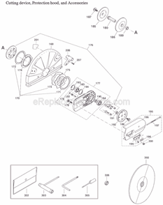 Page E Diagram and Parts List for DPC6410  Makita Concrete Saw