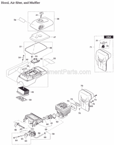 Page B Diagram and Parts List for DPC6411  Makita Concrete Saw