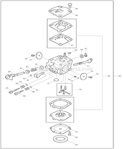Page C Diagram and Parts List for DPC7301  Makita Concrete Saw