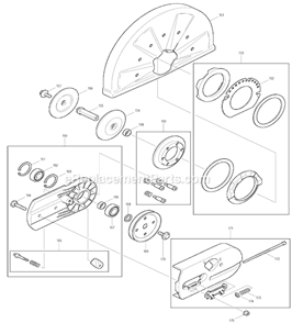 Page F Diagram and Parts List for DPC7301  Makita Concrete Saw
