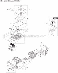 Page B Diagram and Parts List for DPC7310  Makita Concrete Saw
