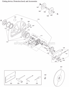 Page E Diagram and Parts List for DPC7310  Makita Concrete Saw