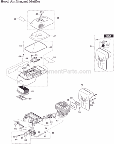 Page B Diagram and Parts List for DPC7311  Makita Concrete Saw