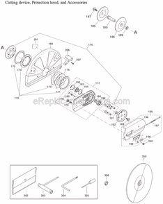 Page E Diagram and Parts List for DPC7311  Makita Concrete Saw