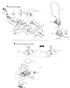 Page A Diagram and Parts List for DPC7331  Makita Concrete Saw