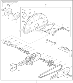 Page G Diagram and Parts List for DPC9500  Makita Concrete Saw