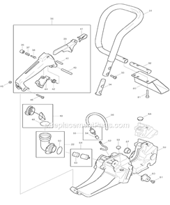 Page B Diagram and Parts List for DPC9501  Makita Concrete Saw