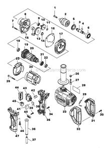 Page A Diagram and Parts List for DS4011  Makita Cordless Drill