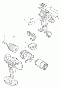 Page 1 Diagram and Parts List for BDF453H Type 1 Makita Drill