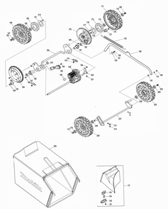 Fig-1 Diagram and Parts List for CML01Z  Makita Lawn Mower