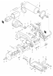 Page 1 Diagram and Parts List for 4191DWA  Makita Saw
