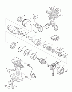 Page 1 Diagram and Parts List for BTW251F Type 3 Makita Drill