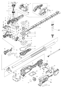 Fig-0 Diagram and Parts List for XNU01Z  Makita Hedge Trimmer