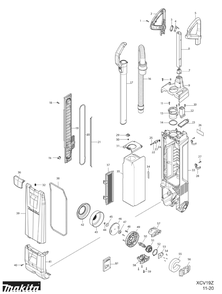 Diagram Diagram and Parts List for XCV19PG  Makita Upright Vacuum