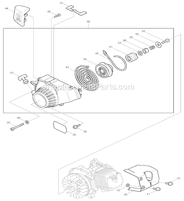 Page D Diagram and Parts List for EW100R  Makita Water Pump