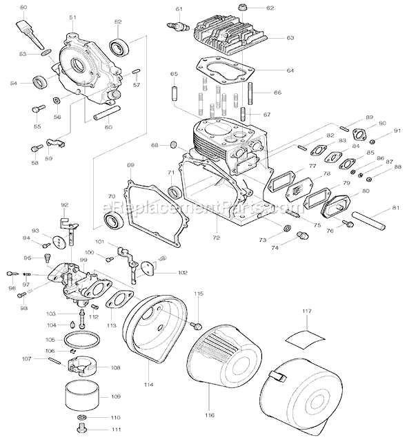 Page B Diagram and Parts List for EW400TR  Makita Water Pump
