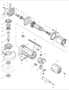 Part Location Diagram of 421808-3 Makita Rubber Ring 19, 9550h
