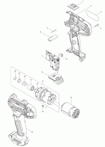 Part Location Diagram of 629167-1 Makita Dc Motor, Fd05