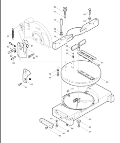 Page 1 Diagram and Parts List for LS0810  Makita Saw