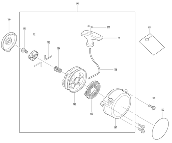 Part Location Diagram of 444043-6 Makita Starter Rope