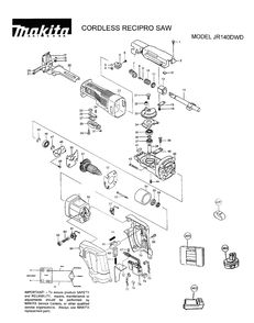 Page 1 Diagram and Parts List for JR140DWD  Makita Saw