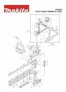 Page 3 Diagram and Parts List for HTR5600 Type 1 Makita Trimmer