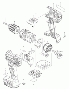 Part Location Diagram of 620964-8 Makita Controller, Xfd13
