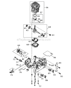 Page C Diagram and Parts List for EA3201S35B  Makita Chainsaw