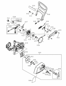 Page E Diagram and Parts List for EA3201S35B  Makita Chainsaw
