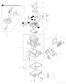 Part Location Diagram of 135619-7 Makita Cylinder Head Assembly