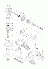 Part Location Diagram of 285841-7 Makita Bearing Retainer 19-33
