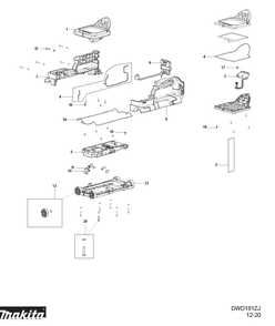 Diagram Diagram and Parts List for DWD181R1J  Makita Miscellaneous