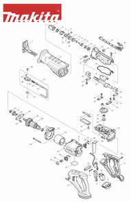 Page 1 Diagram and Parts List for BJR181F Type 3 Makita Saw