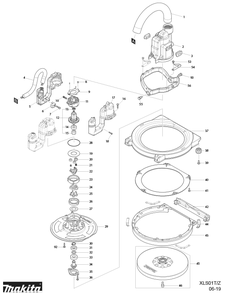 Diagram Diagram and Parts List for XLS01T  Makita Sander Grinder