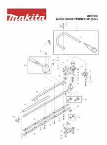 Page 3 Diagram and Parts List for HTR7610 Type 1 Makita Trimmer