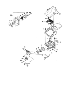 Hood, Air Filter, Muffler Diagram and Parts List for DCS540-18  Makita Chainsaw