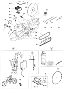 Page A Diagram and Parts List for EK8100  Makita Concrete Saw