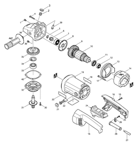 Part Location Diagram of 654098-5 Makita Receptacle, Hm1500