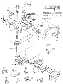 Diagram Diagram and Parts List for 1050DWA  Makita Planer Jointer