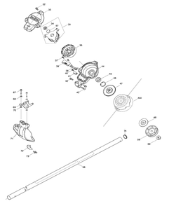 Fig-1 Diagram and Parts List for GRU01Z  Makita Trimmer