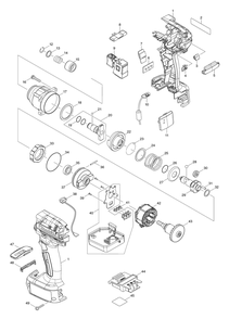 Fig-0 Diagram and Parts List for DTDA100Z Type-2 Makita Impact Driver