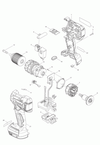 Page 1 Diagram and Parts List for XPH06Z  Makita Drill