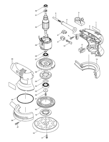 Page 1 Diagram and Parts List for BO5012K  Makita Sander