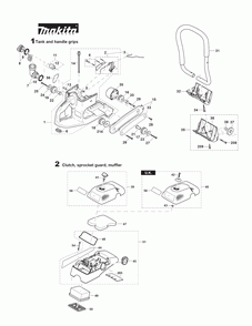 Page 4 Diagram and Parts List for DPC8132  Makita Saw